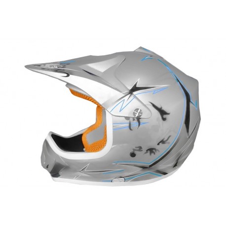 Casco Cross Xtreme Plata Mate